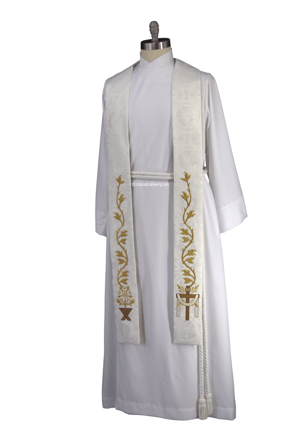 White StoleChristmas Easter Clergy Stole | White Clergy Stole Ecclesiastical Sewing