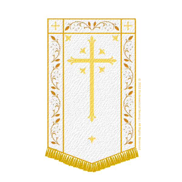 White Cross Processional Banner | White Processional Banner - Ecclesiastical Sewing