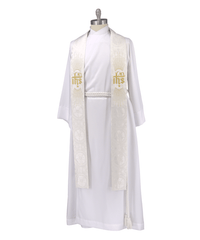 White IHS Clergy Stole for Pastors or Priests | Dayspring IHS White Pastor Stole - Ecclesiastical Sewing