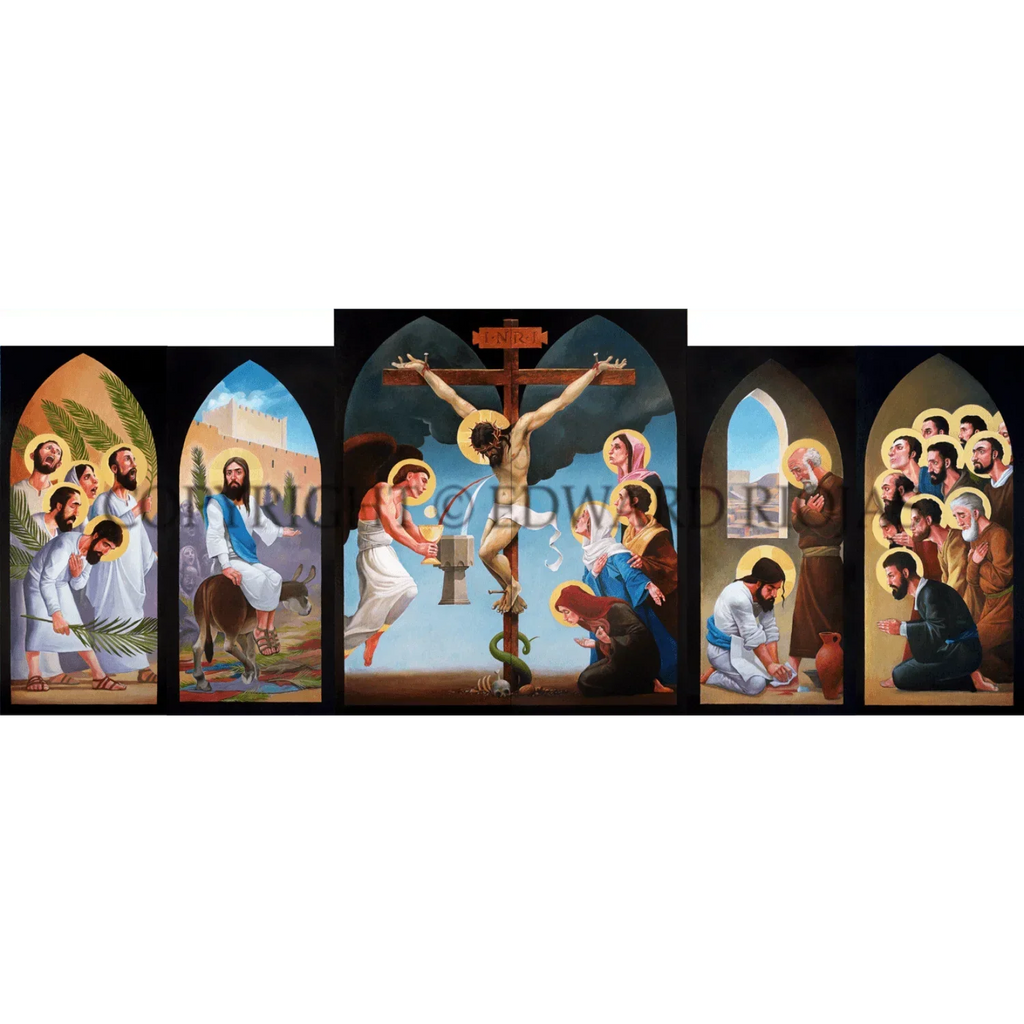 Ed Riojas Cross Zion Altarpiece HOLY WEEK Giclée Print| Edward Riojas Artwork ...
